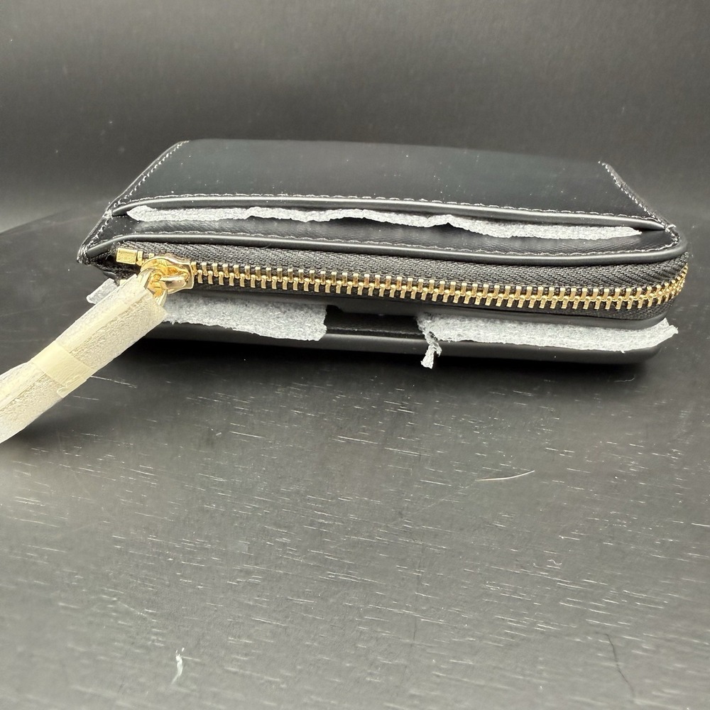NWT Kate Spade Madison Small L-Zip Wallet Black Saffiano Leather Gold Hardware - Picture 4 of 8